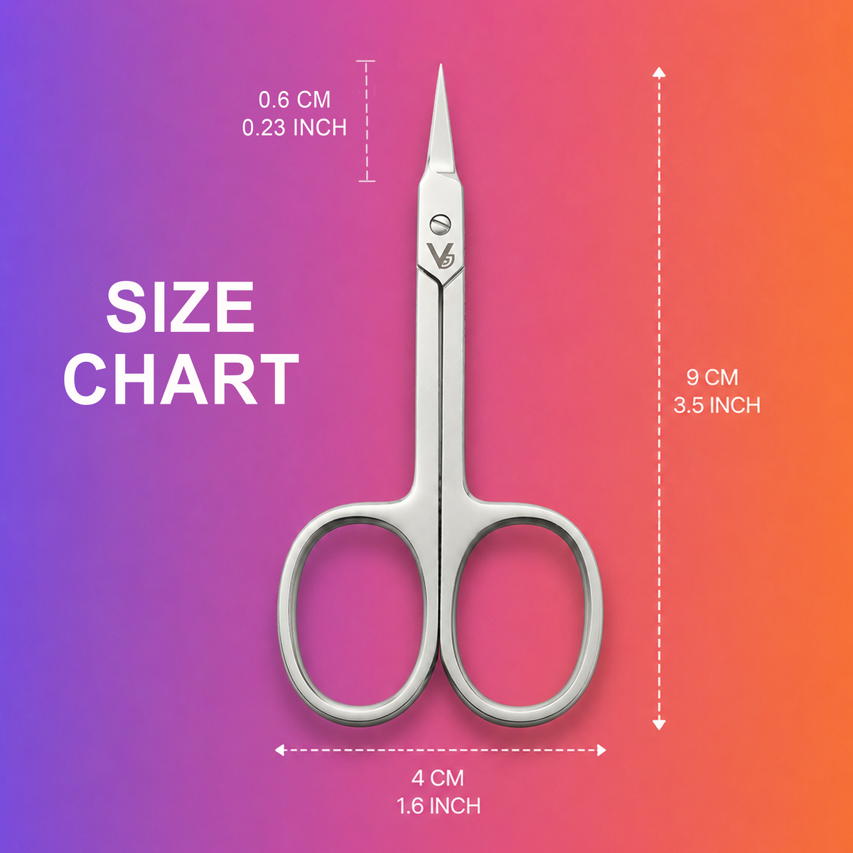 VIDA GOODS Pointed Curved Cuticle Scissors – Stainless Steel Nail & Eyebrow Scissors for Cuticles, Hangnails & Facial Hair – Precision Manicure Grooming Shears for Women & Men | Sharp, Rust-Resistant, Salon Quality Trimming Tool Professional Use
