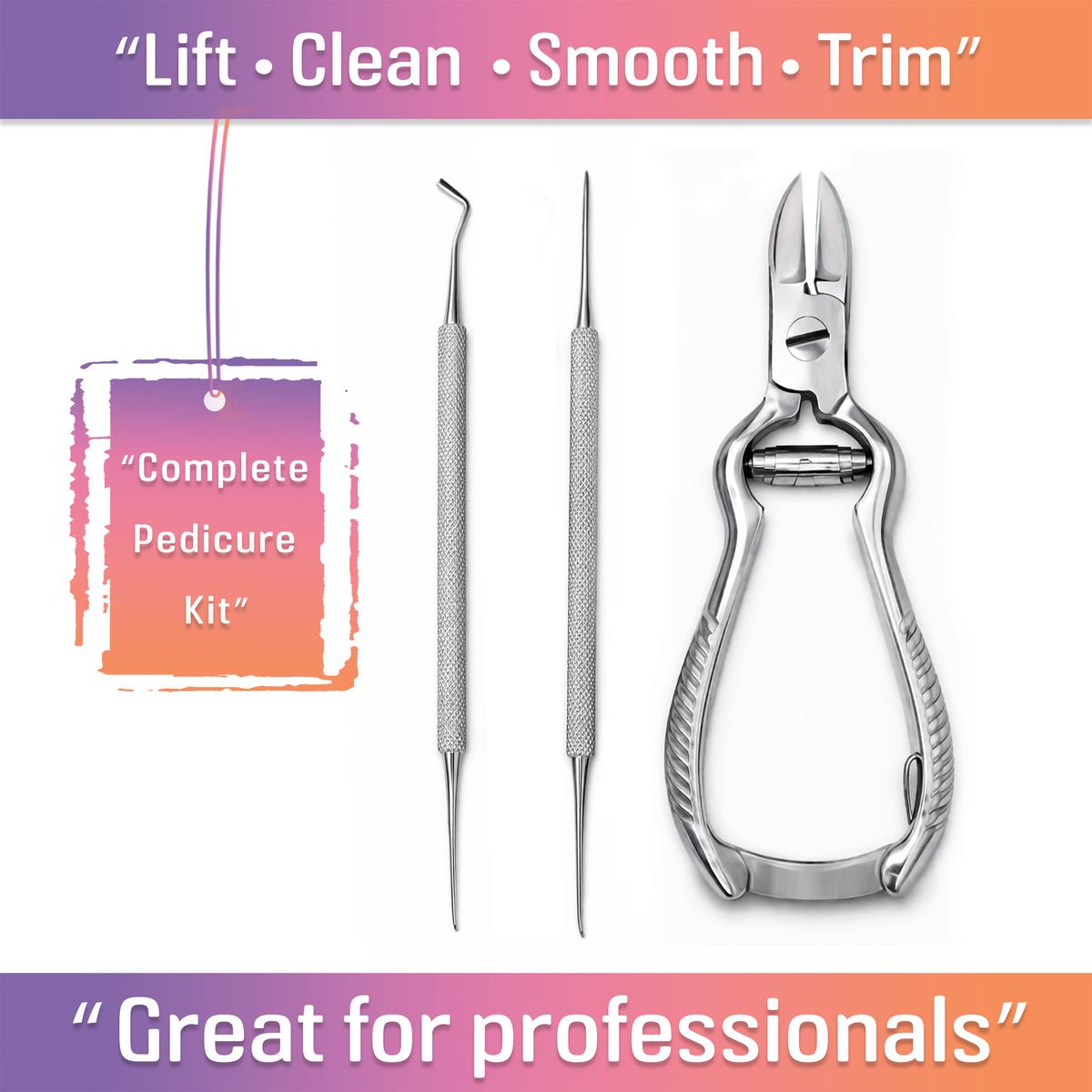 Toe Nail Nippers Heavy Duty Stainless Steel – Precision Podiatry Tool for Thick & Ingrown Toenails – Ergonomic Non-Slip Handle Professional Nail Cutter for Home & Salon Use | Durable, Sharp & Rust Resistant Grooming Instrument for Easy Trimming